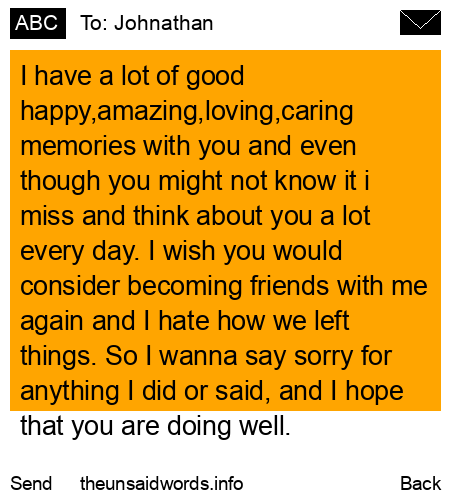 unsent message to Johnathan