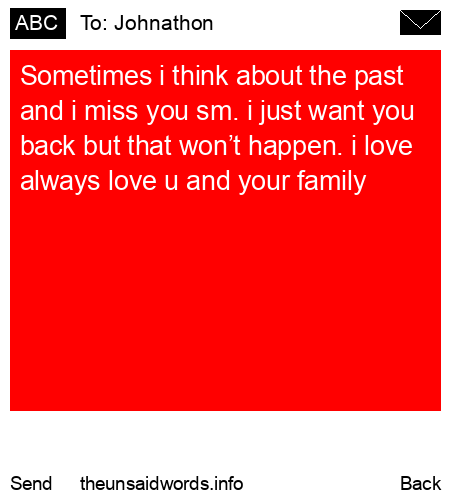 unsent message to Johnathon