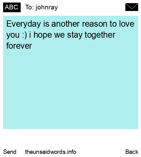 unsent message to johnray