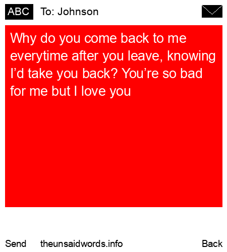 unsent message to Johnson