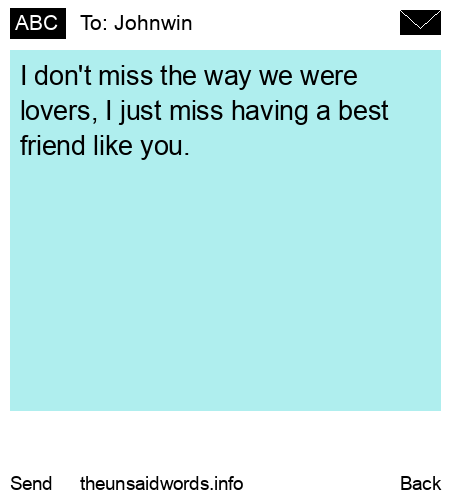 unsent message to Johnwin
