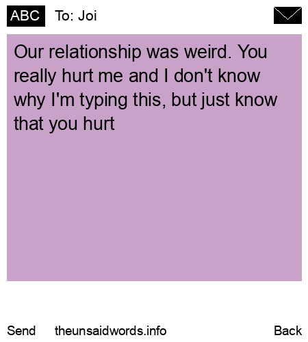 unsent message to Joi