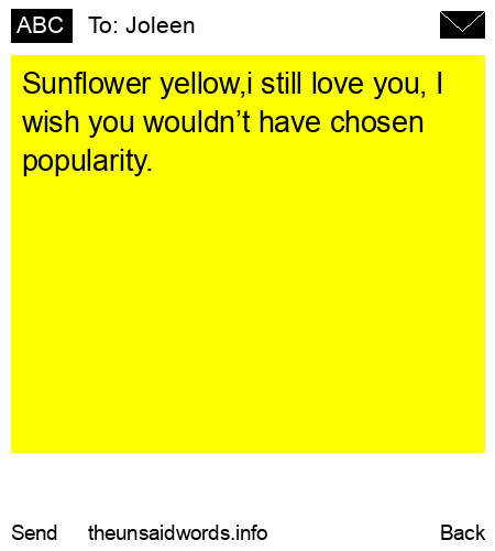unsent message to Joleen