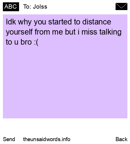 unsent message to Jolss