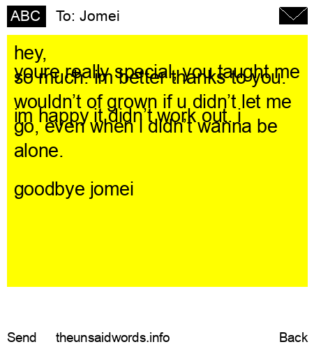unsent message to Jomei