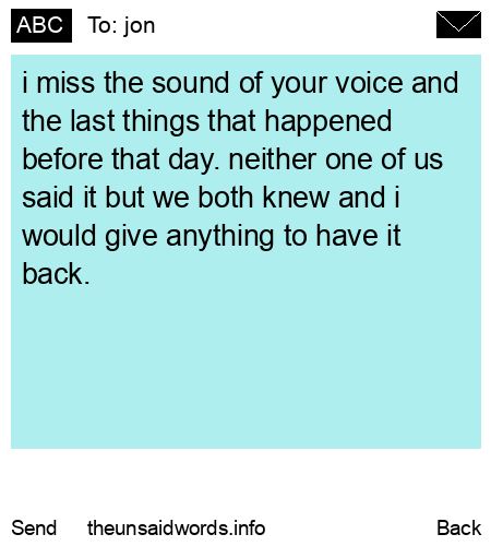 unsent message to jon