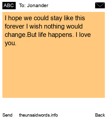 unsent message to Jonander