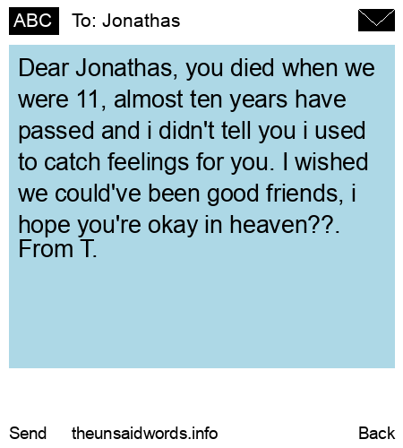 unsent message to Jonathas