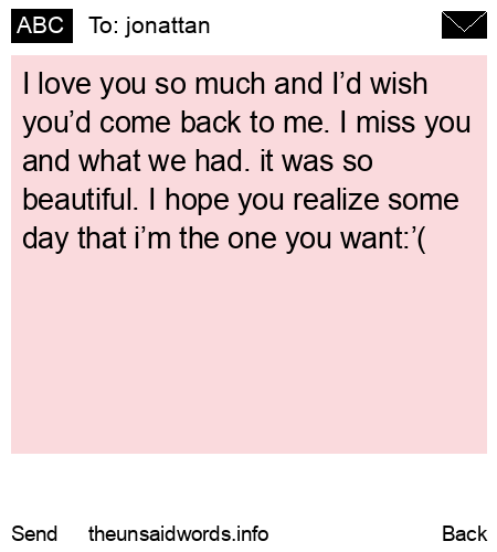 unsent message to jonattan