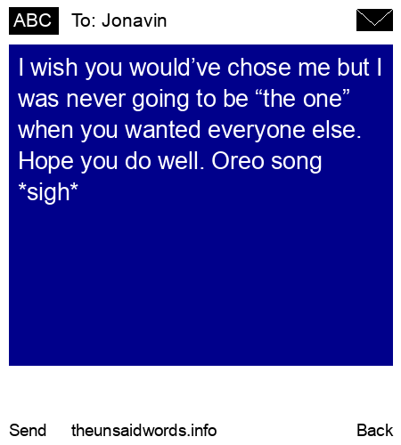 unsent message to Jonavin