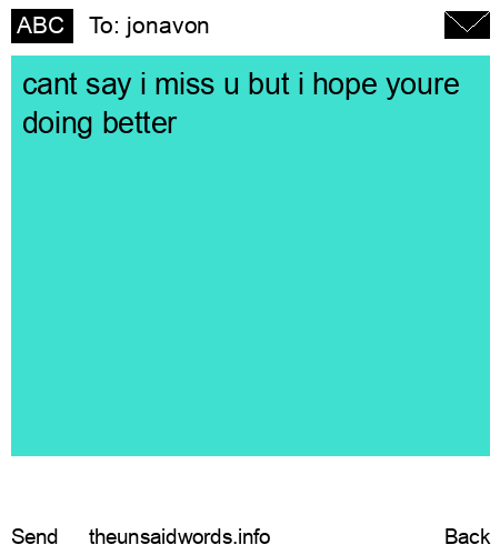 unsent message to jonavon