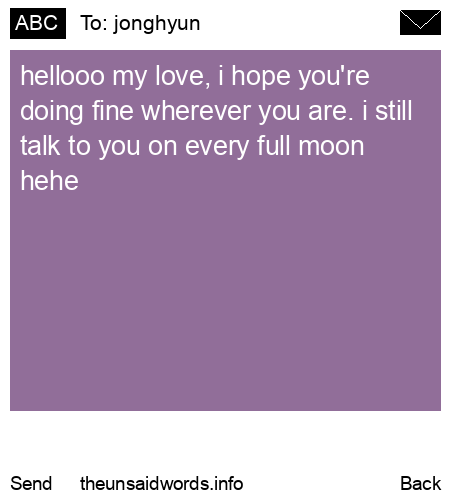 unsent message to jonghyun