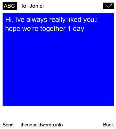unsent message to Jonici