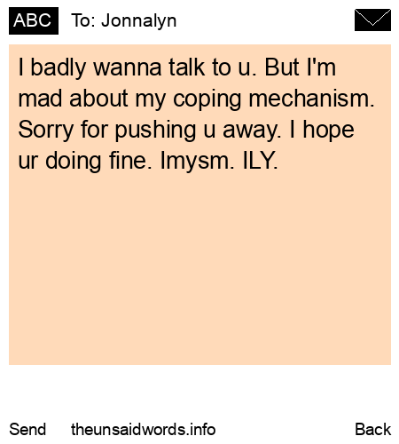 unsent message to Jonnalyn