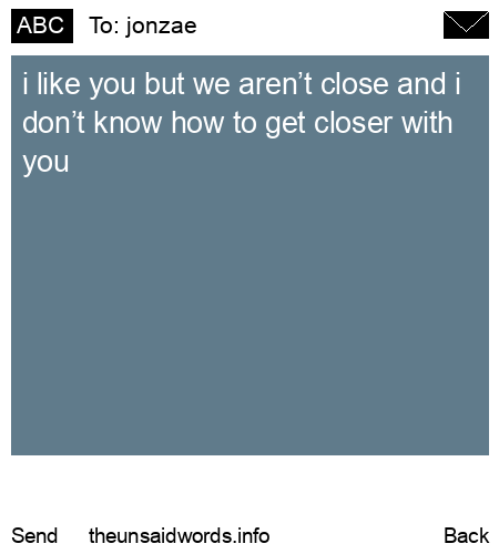 unsent message to jonzae