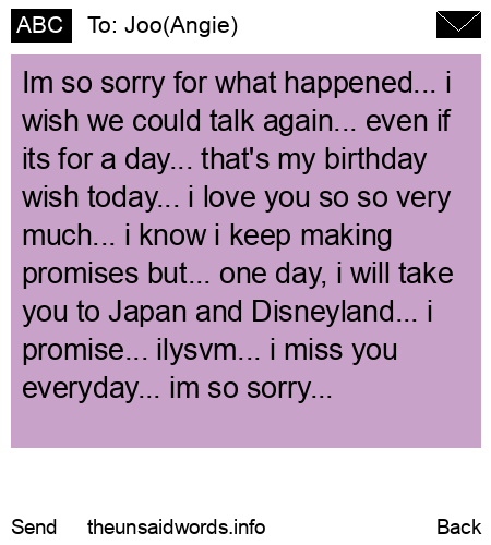 unsent message to Joo(Angie)
