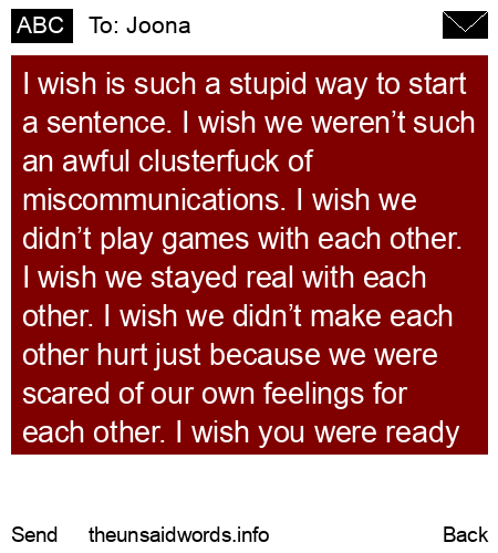 unsent message to Joona