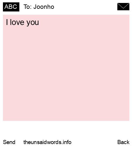 unsent message to Joonho