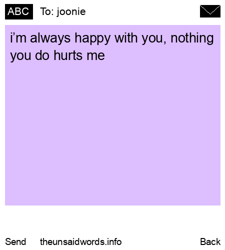 unsent message to joonie 