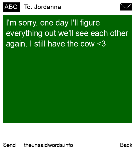 unsent message to Jordanna