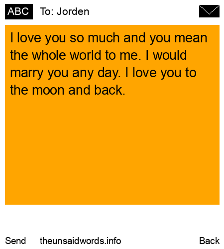 unsent message to Jorden