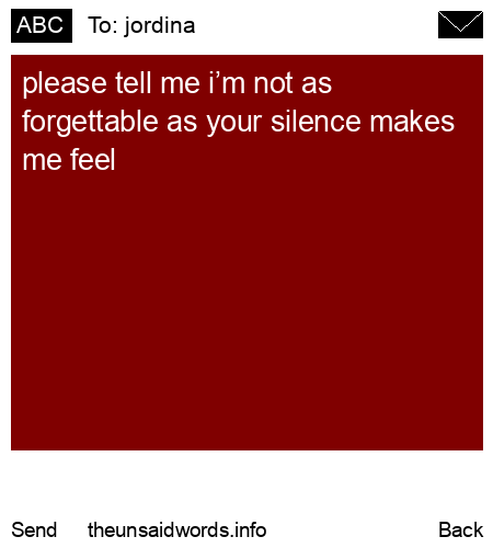unsent message to jordina
