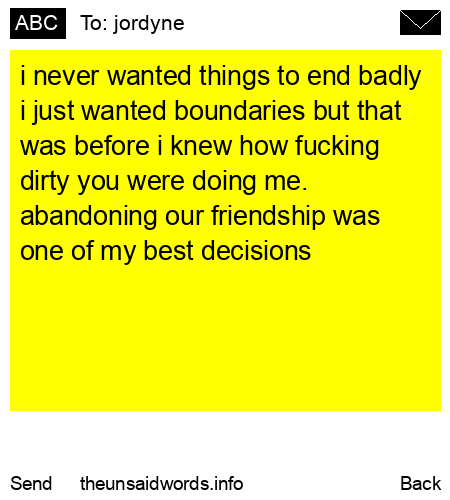 unsent message to jordyne