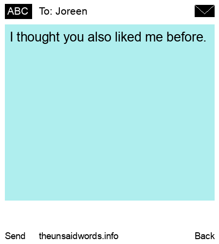 unsent message to Joreen
