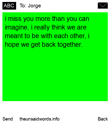 unsent message to Jorge