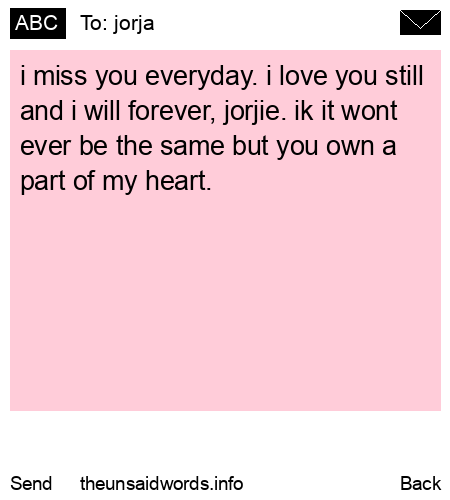 unsent message to jorja