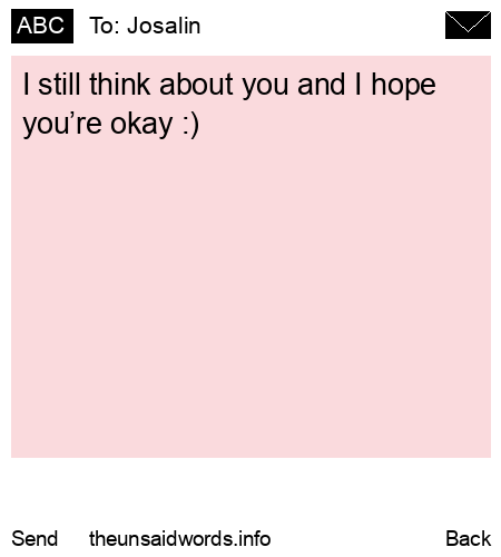 unsent message to Josalin