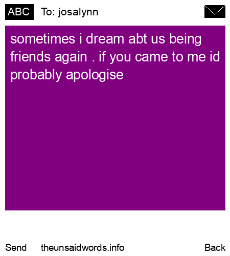 unsent message to josalynn