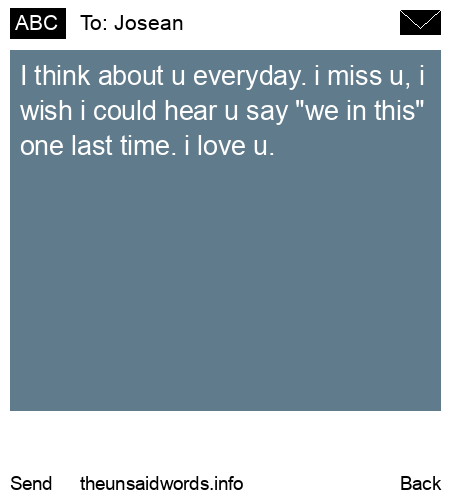 unsent message to Josean