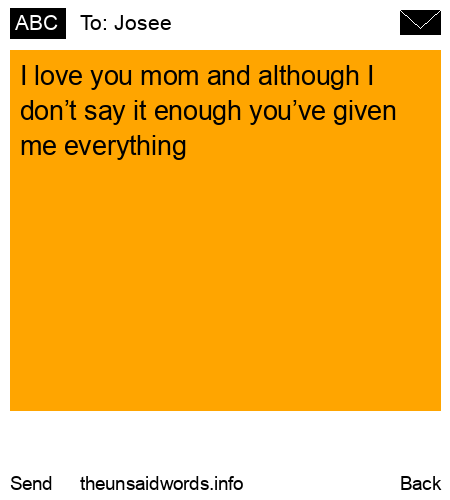 unsent message to Josee