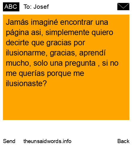 unsent message to Josef