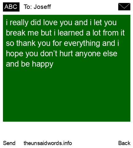 unsent message to Joseff