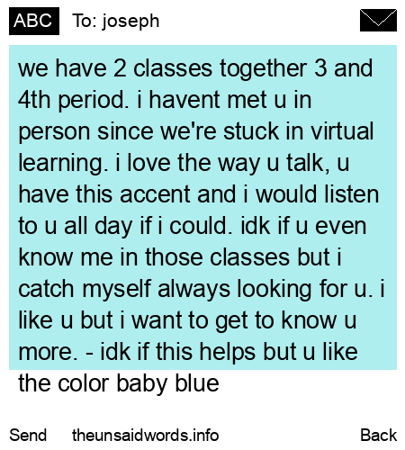 unsent message to joseph