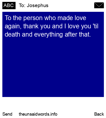 unsent message to Josephus