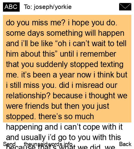 unsent message to joseph/yorkie