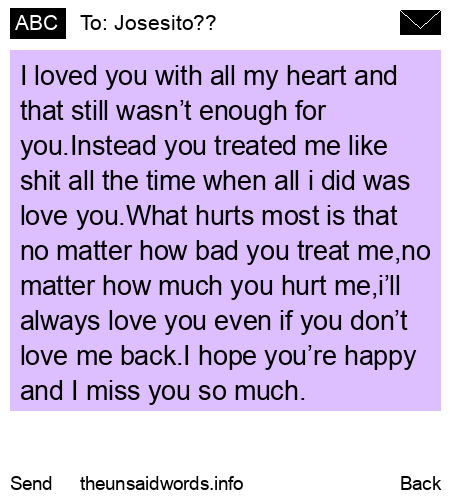 unsent message to Josesito??