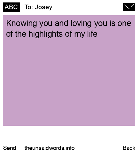 unsent message to Josey