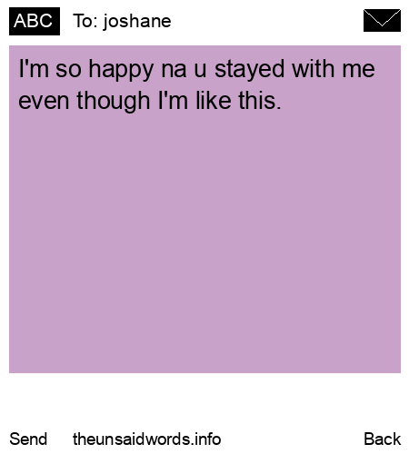 unsent message to joshane