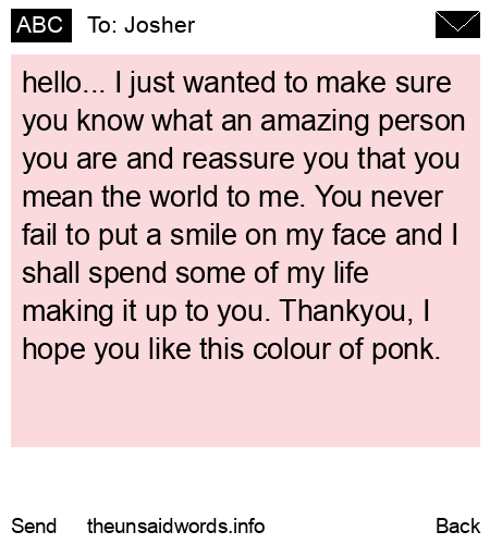 unsent message to Josher
