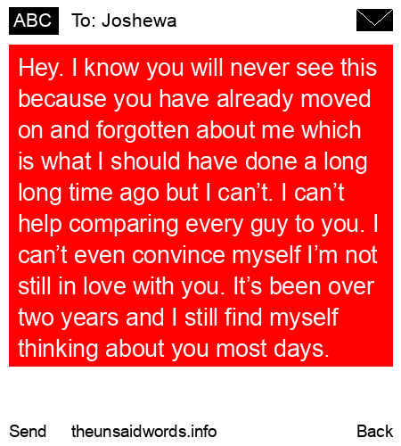 unsent message to Joshewa