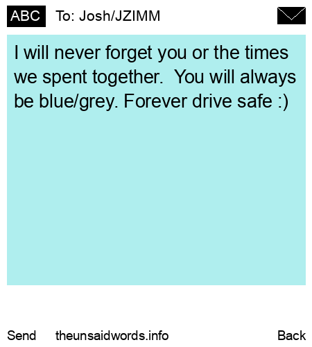 unsent message to Josh/JZIMM
