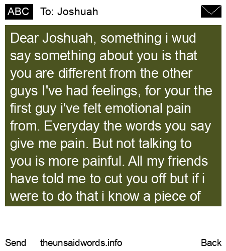 unsent message to Joshuah
