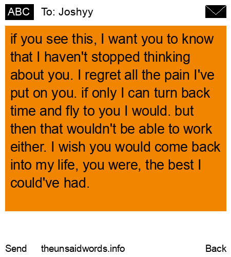 unsent message to Joshyy