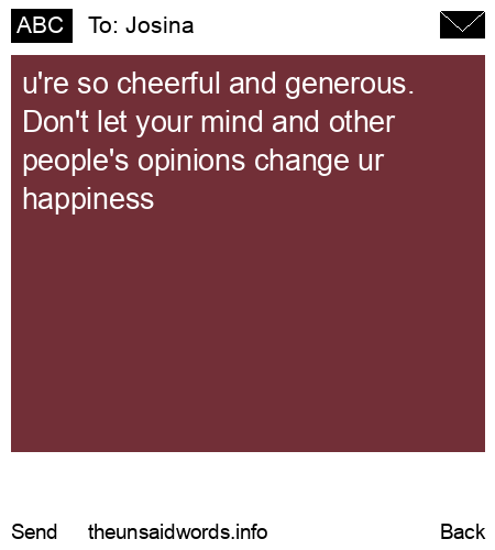 unsent message to Josina