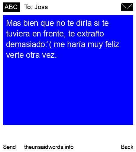 unsent message to Joss