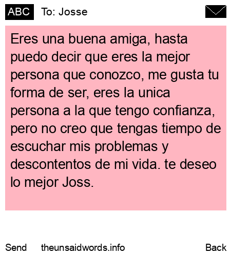 unsent message to Josse